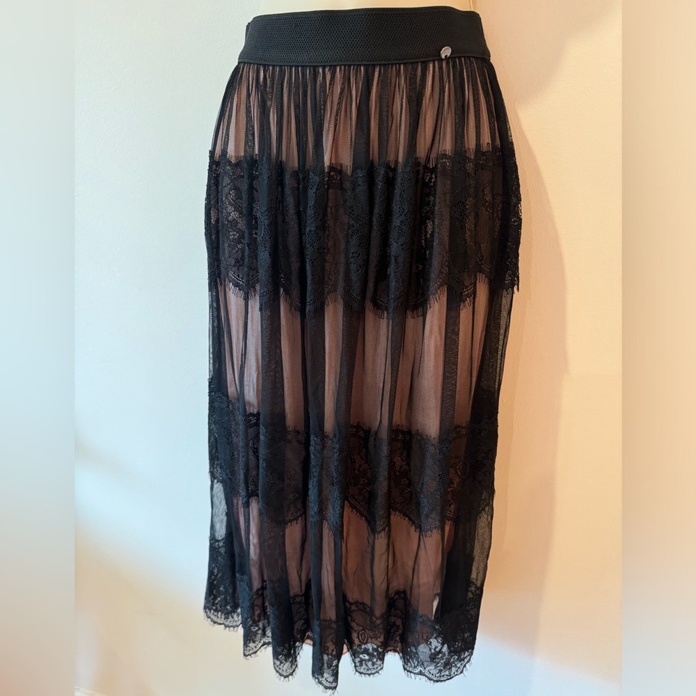 Flare sheer skirt